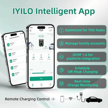 IYILO Level 2 EV Charger J1772 Wall-mounted Hardwired - 48A