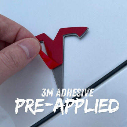 T Logo Emblem - Front - Glossy Black | Tesla Model 3 & Model Y