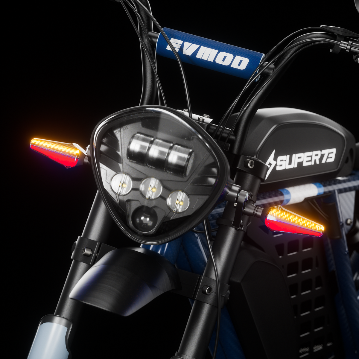 Red Flowing LED Turn Signal Lights Kit with Horn for Super73