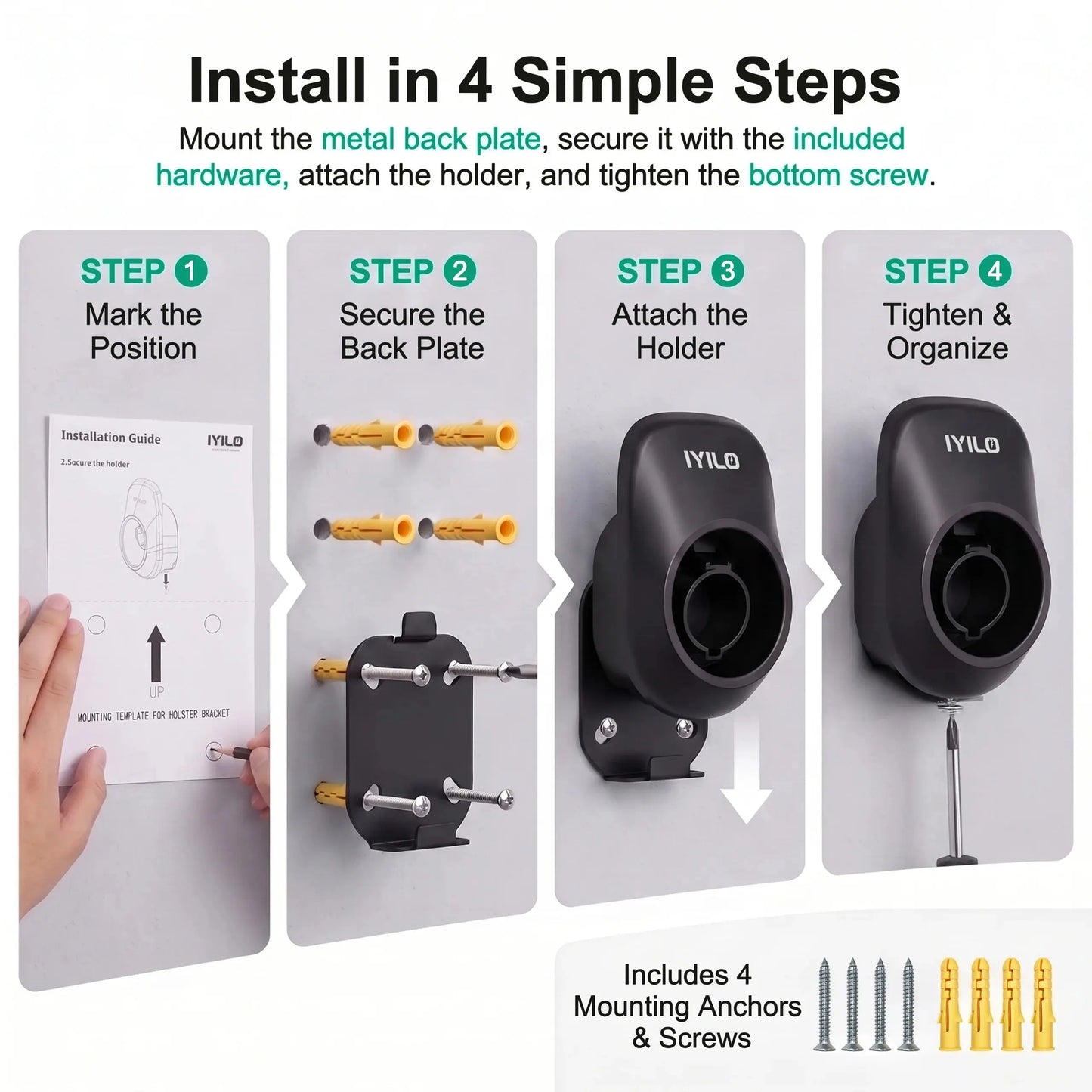 IYILO J1772 EV Charger Connector Holster
