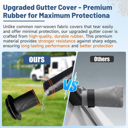 Umbrauto Slide-In Truck Camper Cover — 300D Oxford Waterproof RV Cover, Silver-Coated All-Weather Protection with Windproof Straps & Air Vents
