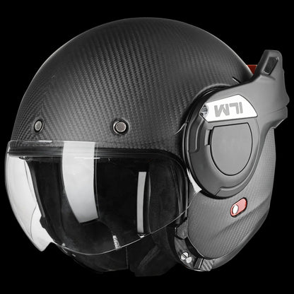 ILM Carbon Fiber Vintage Full Face Modular Motorcycle Helmet Model B707C