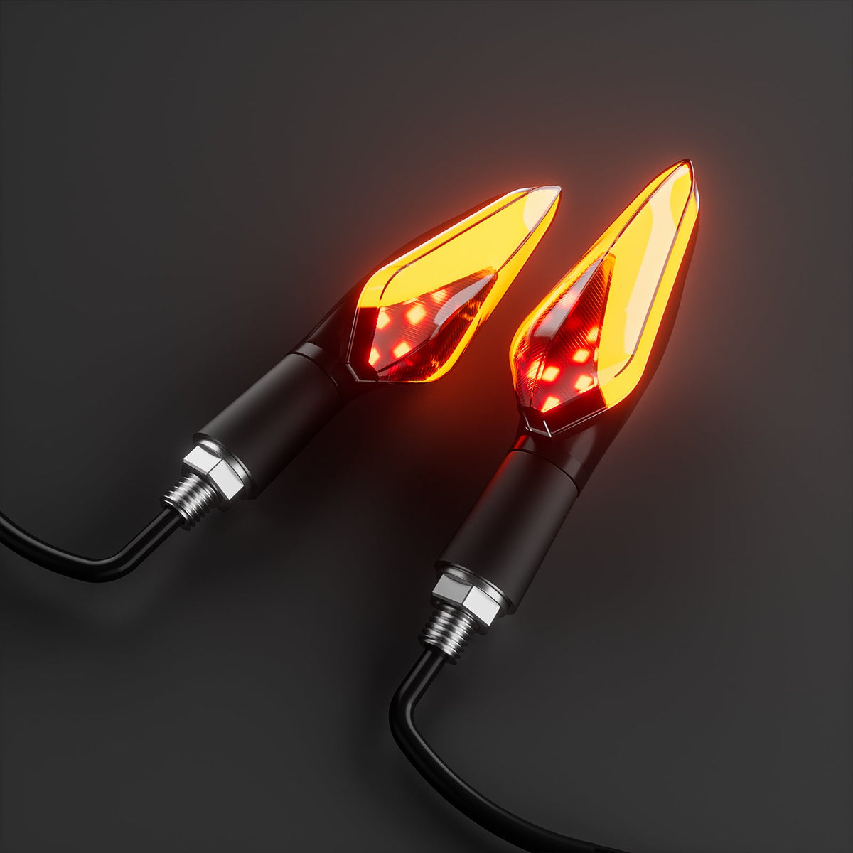 LED Turn Signal Lights Kits with Horn - Red Light + Flowing Yellow for Super73