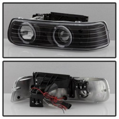 SPYDER xTune Chevy Silverado 1500/2500 99-02 Bumper Projector Headlights - LED - Black PRO-JH-CSIL99-SET-BK 9036781