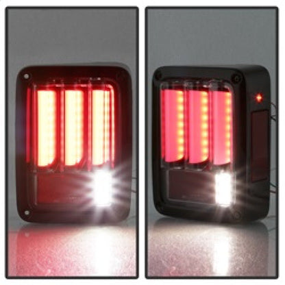 Spyder 07-16 Jeep Wrangler Version 2 Light Bar LED Tail Lights - Black (ALT-YD-JWA07V2-LBLED-BK) 5084774