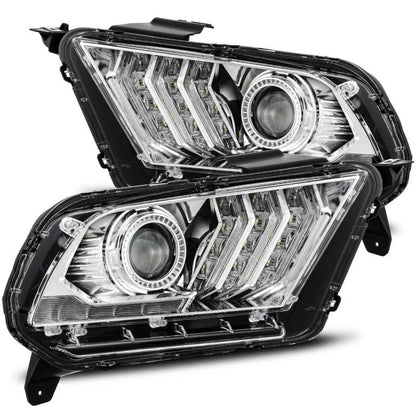 AlphaRex 10-12 Ford Mustang PRO-Series Projector Headlights Plank Style Chrome w/Top/Bottom DRL 880111 *Discontinued