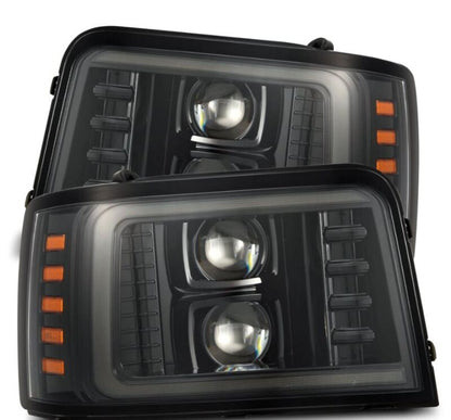 AlphaRex 92-96 Ford F-Series/Bronco PRO-Series Proj Headlights Alpha-Blk w/Seq. Sig & DRL 880265 *Discontinued