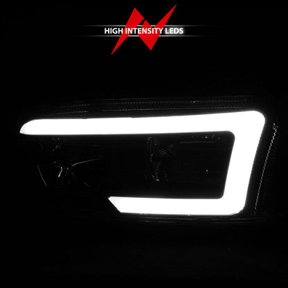 Anzo 99-17 GMC Sierra/Denali Headlights Black Amber (w/C Light Bars) 111522