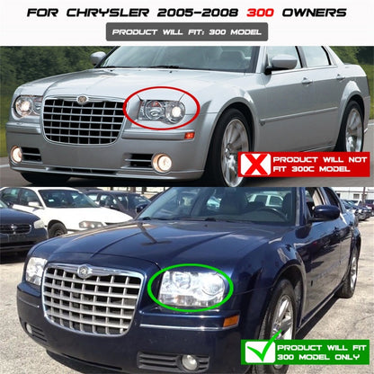 Spyder Chrysler 300 05-08 Projector Headlights LED Halo LED Smke (Not Included) PRO-YD-C305-HL-SM 5009203
