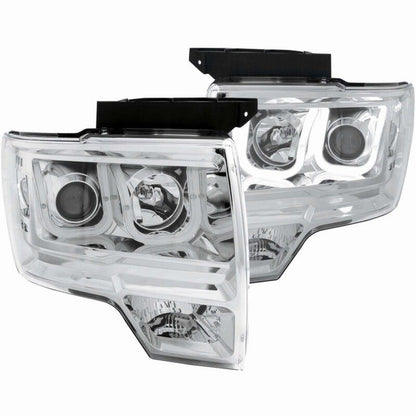 Anzo 2009-2014 Ford F-150 Projector Headlights w/ U-Bar Chrome
