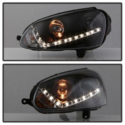 Spyder Volkswagen GTI 06-09/Jetta 06-09 Halogen Model Only - DRL Black PRO-YD-VG06-DRL-BK 5017505