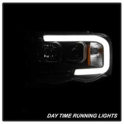 Spyder 02-05 Dodge Ram 1500 Light Bar Projector Headlights - Black (PRO-YD-DR02V2-LB-BK) 5084606