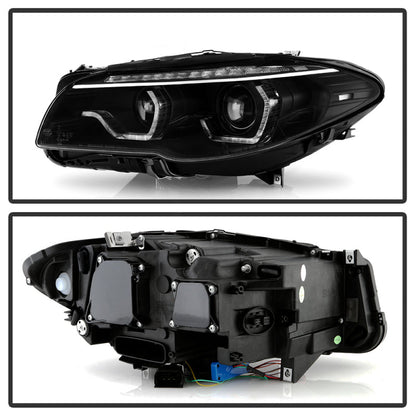 Spyder BMW 5 Series F10 11-13 Xenon/HID AFS Projector Headlights - Black PRO-YD-BMWF10HIDAFS-SEQ-BK 5088208