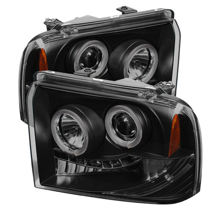 Spyder Ford F250/350 05-07 Projector Headlights LED Halo LED Blk Smke PRO-YD-FS05-HL-BSM 5078483