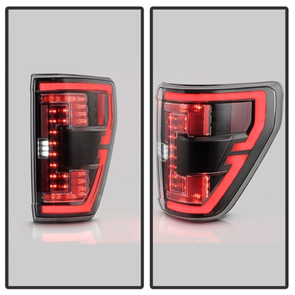SPYDER 21-23 Ford F150 (Halogen w/ Blind Spot) Full LED Tail Lights - Black (ALT-YD-FF15021HALBS-BK) 5088789