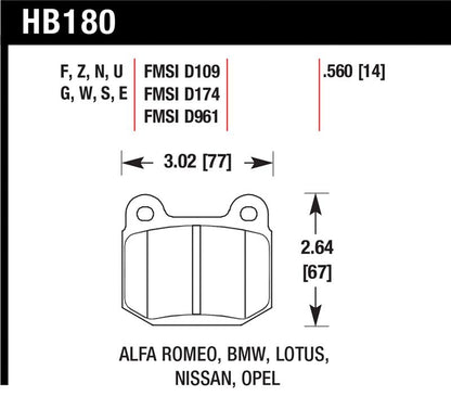 Hawk 03-06 Evo / 04-09 STi / 03-07 350z Track DTC-70 Rear Pads