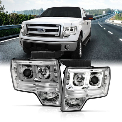 Anzo 2009-2014 Ford F-150 Projector Headlights w/ U-Bar Chrome