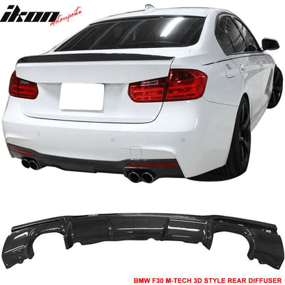 2012-2018 BMW F30 Sedan 3D Style Rear Bumper Lip Diffuser Carbon Fiber