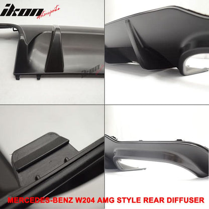 2012-2014 Mercedes W204 C-Class Rear Bumper Diffuser ABS