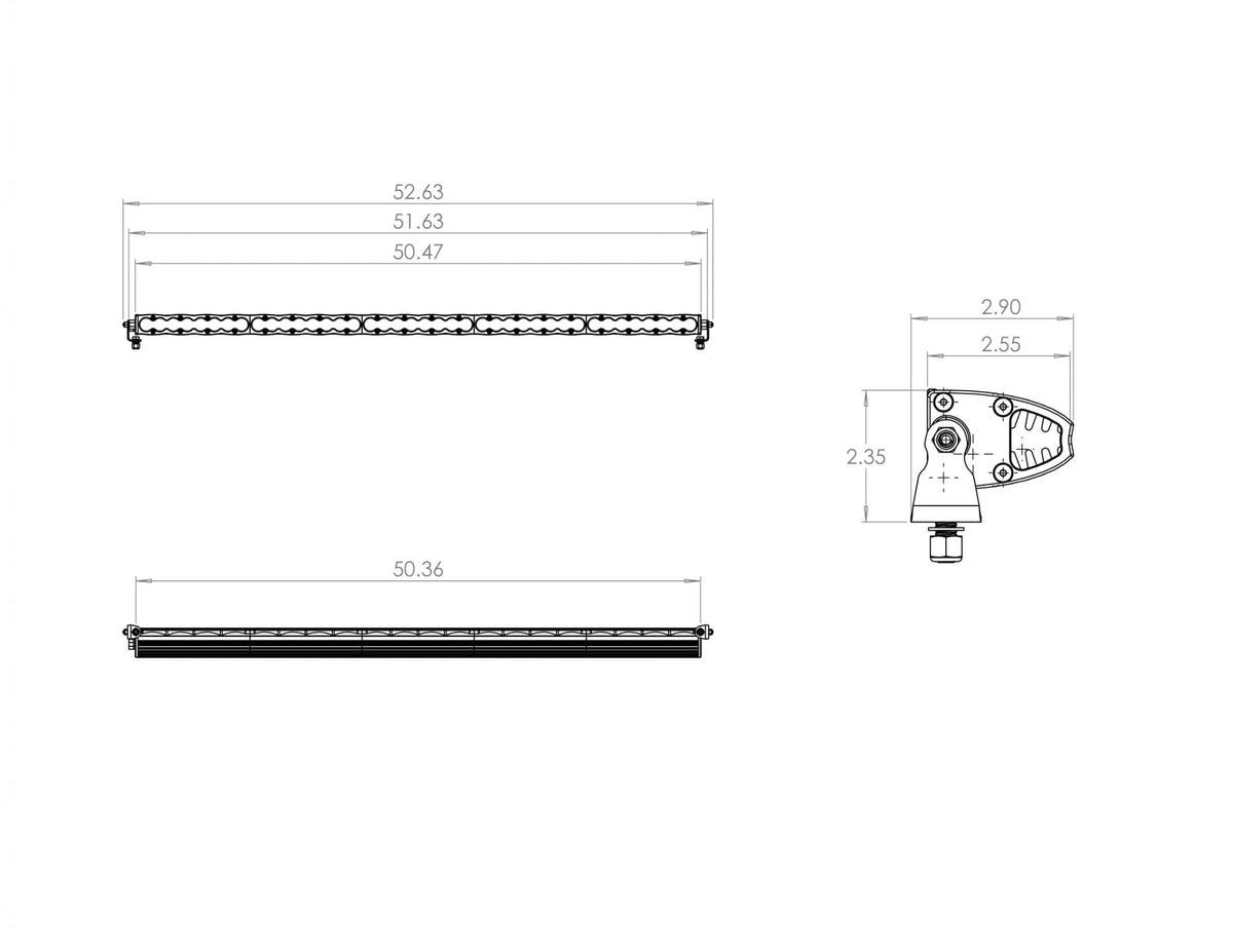 50 Inch LED Light Bar Baja Amber Wide Driving Pattern S8 Series