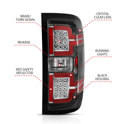 ANZO 2014-2018 Chevy Silverado 1500 LED Taillights Black 311289