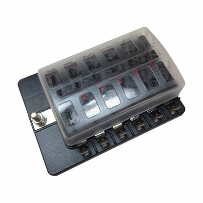 12 Way Fuse Block - Blade Terminals - LED Indicators