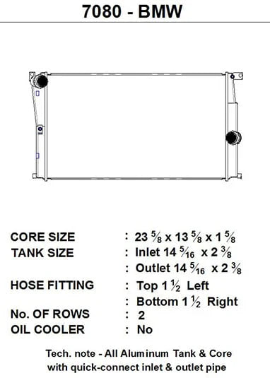 CSF High-performance Radiator BMW F2X 1/2-Series / F3X 3/4-Series / i30 (MT)