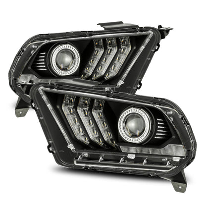 AlphaRex 10-12 Ford Mustang PRO-Series Projector Headlights Plank Style Black w/Top/Bottom DRL 880112 *Discontinued