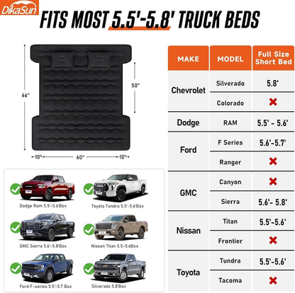 5.5-6.5ft Full Size Truck Bed Air Mattress Red