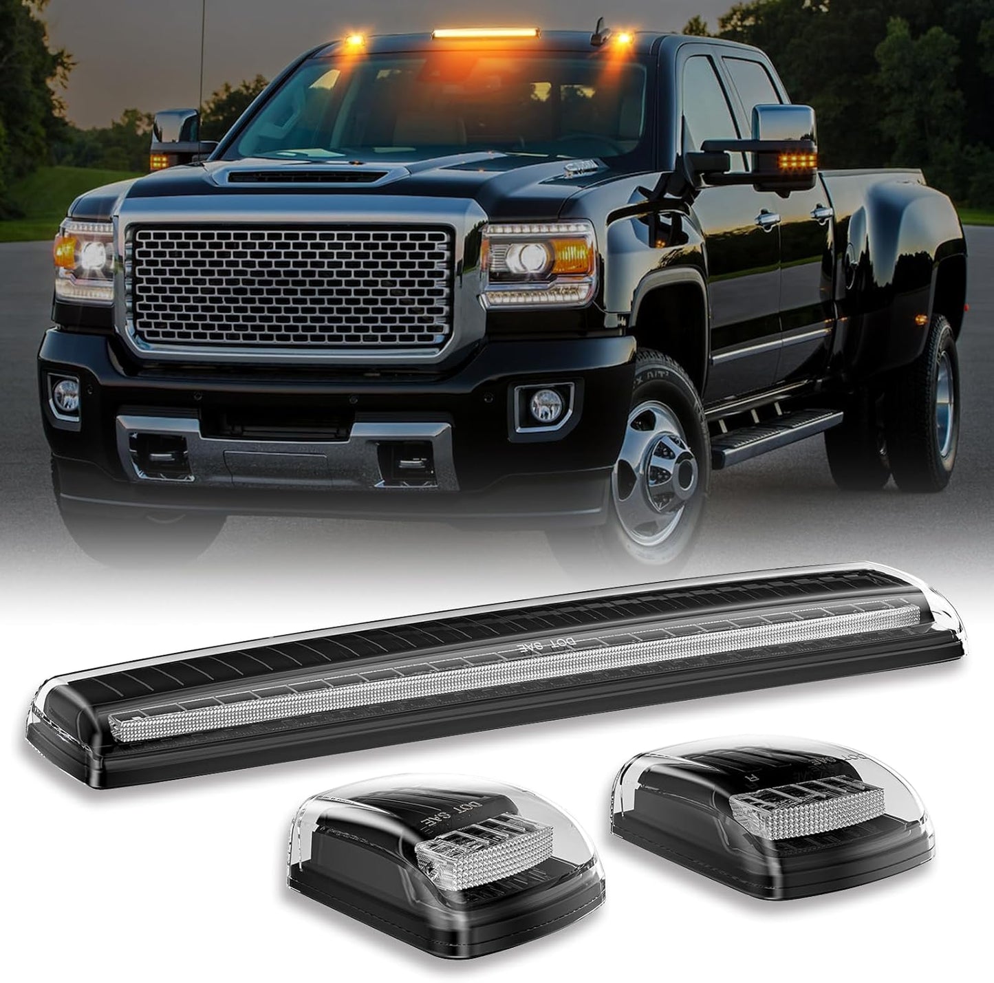 2014-2019 GMC Chevy Sierra Silverado HD Smoked Switchback LED Mirror Lights