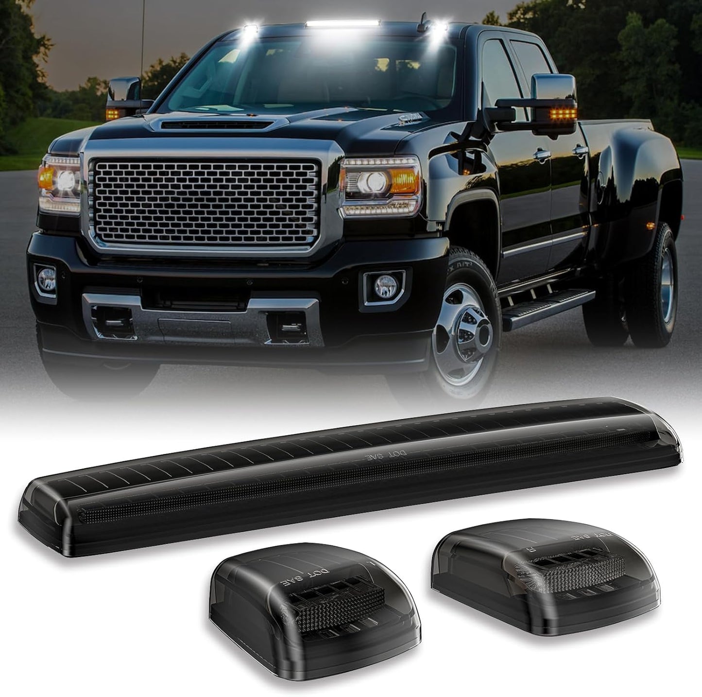 2014-2019 GMC Chevy Sierra Silverado HD Smoked Switchback LED Mirror Lights