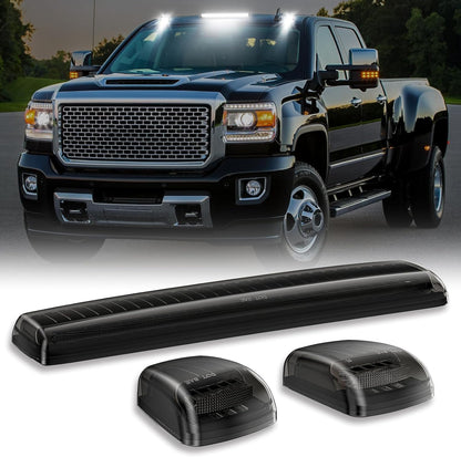 2014-2019 GMC Chevy Sierra Silverado HD Smoked Switchback LED Mirror Lights