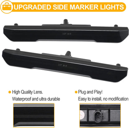 2020-2026+ GMC Sierra HD 2500 Smoked White Amber SCANNING LED Side Markers