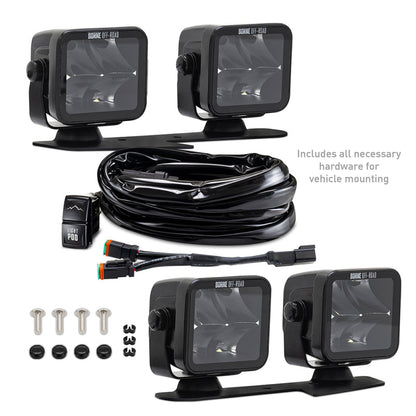 Borne Off-Road 21+ Bronco Light Pods 4pc Ditch 3x3 Spot BNLT-BR-21-DT4S