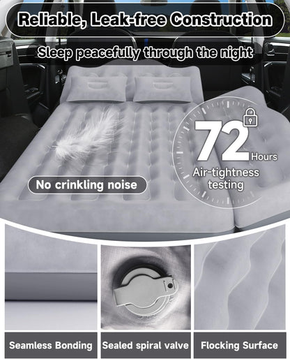 Umbrauto 29.53in/75cm Wide Car Air Mattress Inflatable SUV, Truck & Van Back Seat Camping Bed with Pump & Pillows, Gray