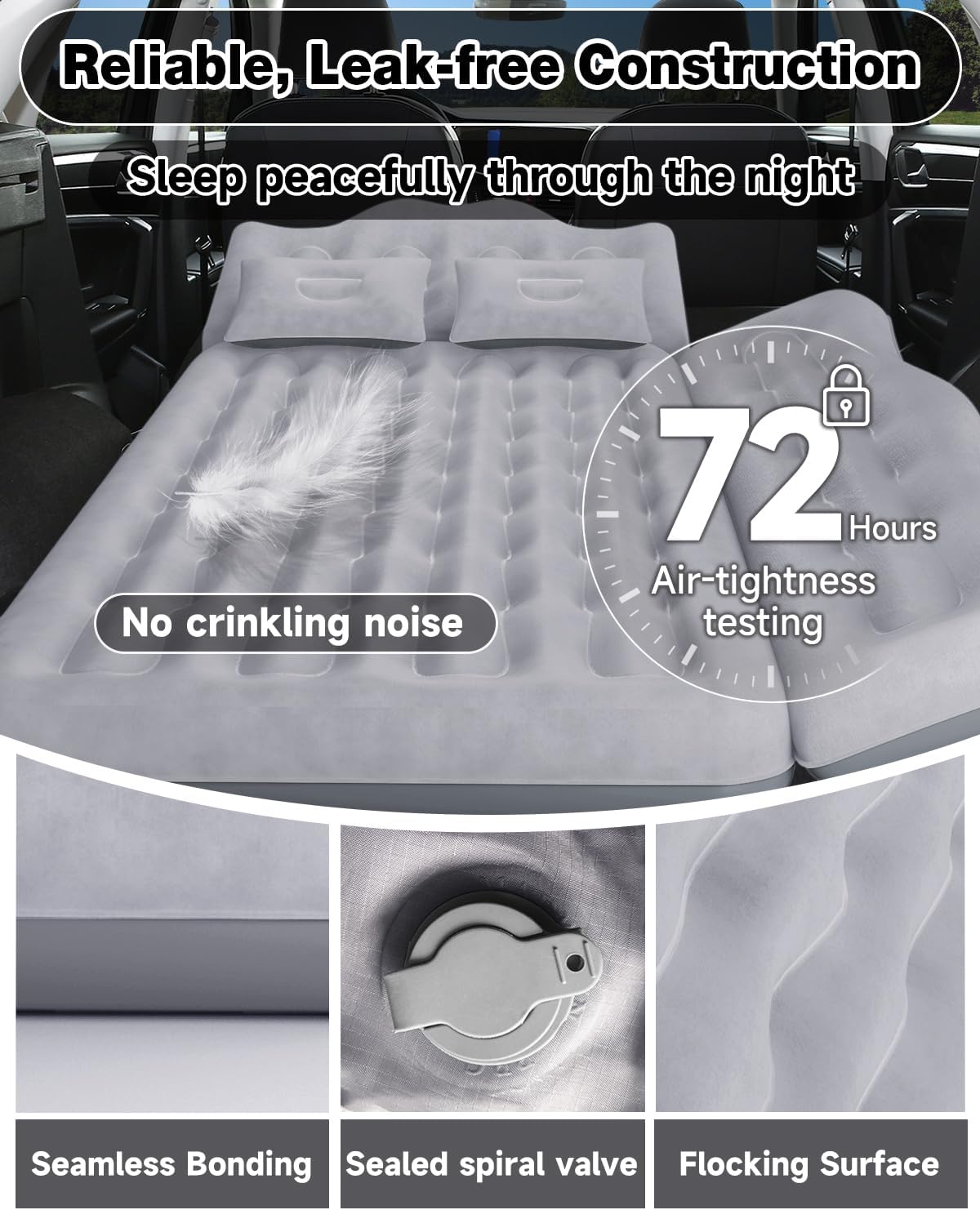 Umbrauto 23.62in/60cm Wide Inflatable Truck Mattress Car & SUV Back Seat Camping Bed with Pump