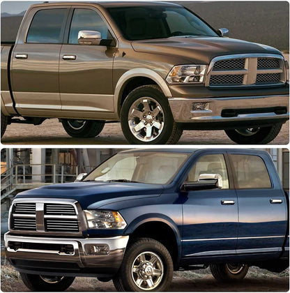 2009-2018 Dodge Ram Headlight Assembly Compatible with Ram 1500 / Ram 2500 3500 / 2010-2018 / Ram 2500 3500 / 2019-2021 Ram 1500 Classic, Chrome Housing Amber Reflector Replacement