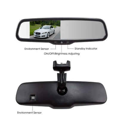 Master Tailgaters 10.5" Rear View Mirror with 4.3" LCD Screen + Compass & Temperature | Rearview Universal Fit Mount | Auto Adjusting Brightness LCD | Anti Glare | Full Original Mirror Replacement