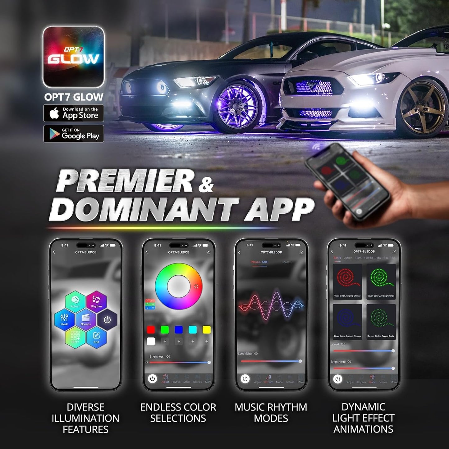 Triple Tailgate Bundle: Triple Tailgate + Quantum Rock Light+ LED Grille Lighting w- Bluetooth APP and Remote Controlled
