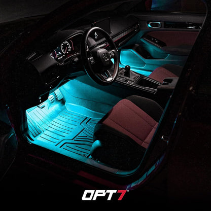 AURA PRO LED Double Row Interior Ambient Lighting Kit (4 x 12 Inch or 6 x 12-Inch) - Bluetooth Enabled APP Full Color Spectrum
