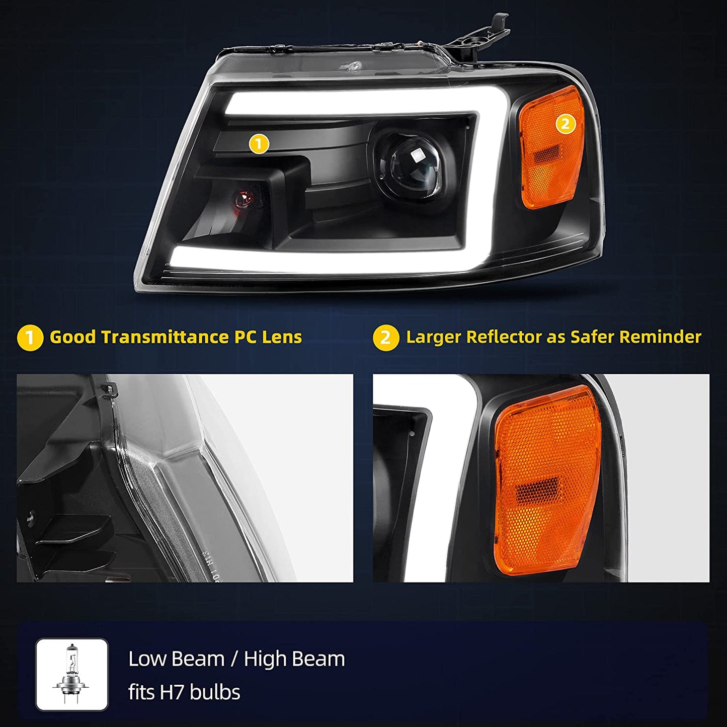 NTXGLOW LED headlights (2004-2008 Ford F150)
