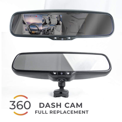 Master Tailgaters Rear View Mirror with Ultra Bright 4.5" Auto Adjusting Brightness LCD + HD 1080p DVR 360° Recorder - Universal Fit