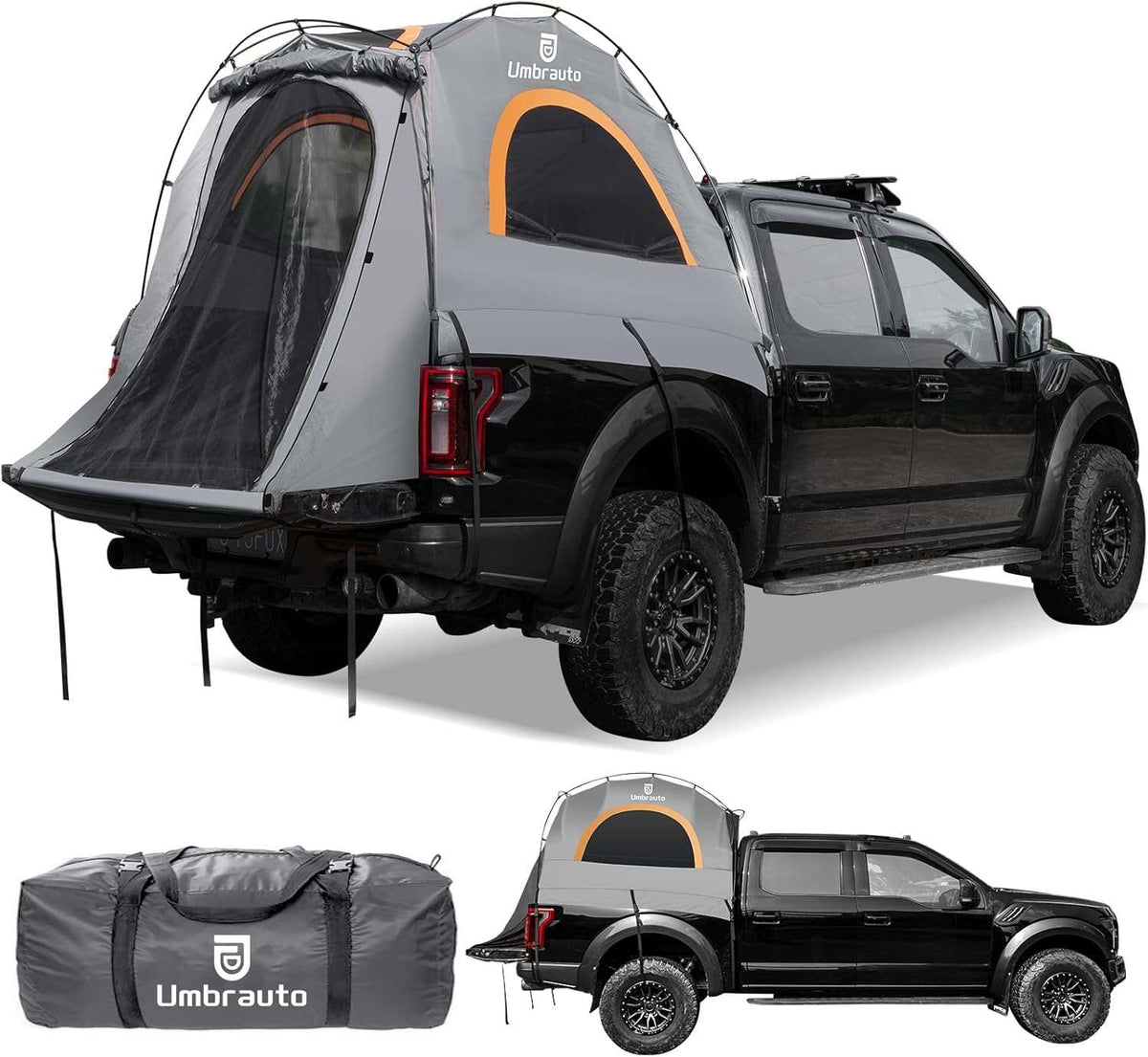 Umbrauto 5.5-5.8FT Truck Bed Tent for 2 Person | 10-Min Quick Setup Waterproof PU3000 Camping Tent for Pickup Trucks