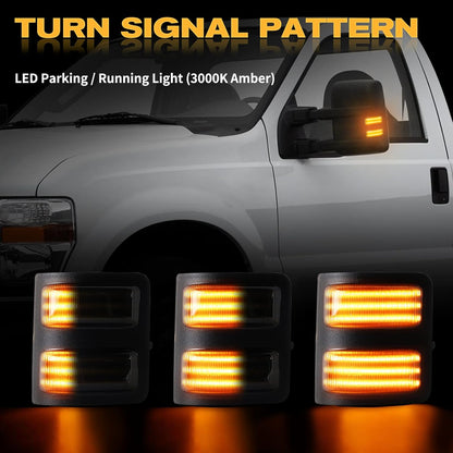 2008-2016 Ford F250 Super Duty Switchback LED Smoked Mirror Lights