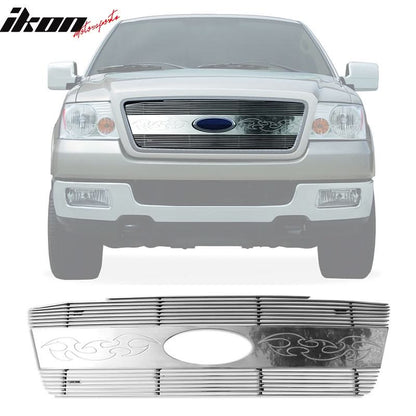 2004-2008 Ford F-150 Blade HoneyComb Style Polished Silver Front Grile