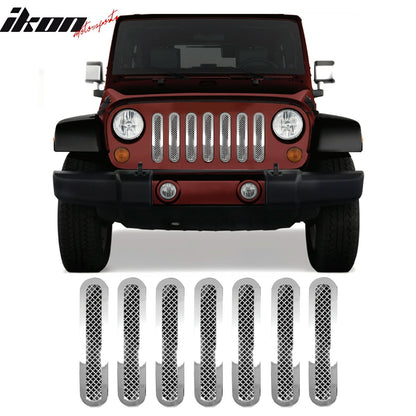 2007-2013 Jeep Wrangler Bumper Upper Mesh Grill Insert Stainless Steel