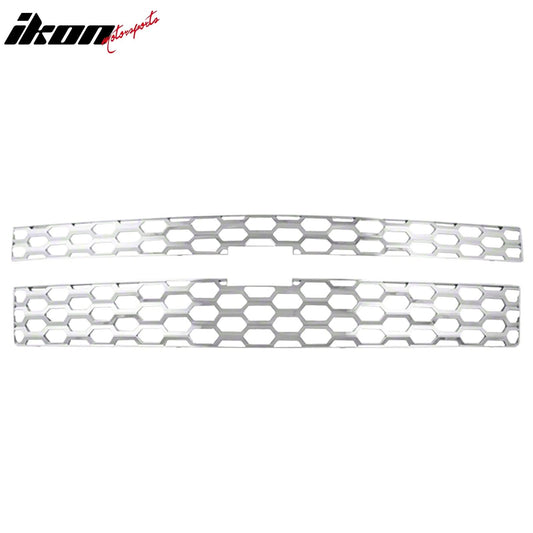 2014-2015 Chevy Silverado Chrome Front Bumper Upper Insert Grille ABS