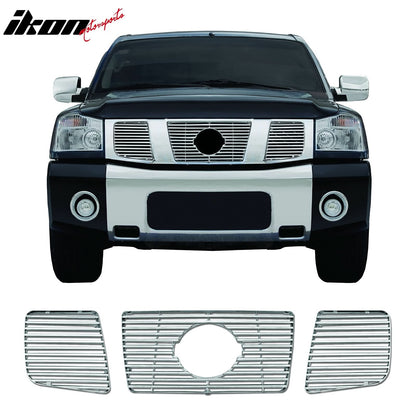 2004-2007 Nissan Titan SE/LE Chrome Front Bumper Hood Upper Grille ABS