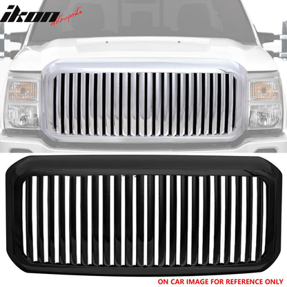 2011-2015 Ford F-250 F-350 Vertical Style Black Front Upper Grille ABS
