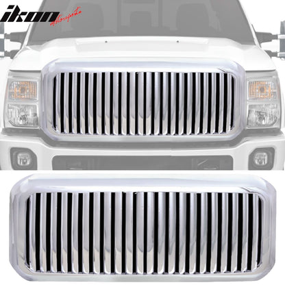 2011-2015 Ford F-250 F-350 Vertical Style Chrome Front Grille ABS